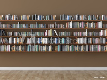 Picture of Interior bookshelf room library 